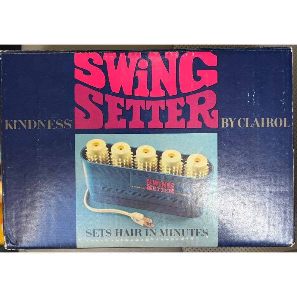 Vtg Clairol Kindness SWING SETTER Hot Rollers Jumbo Hair Curlers Travel Tested - Picture 2 of 3